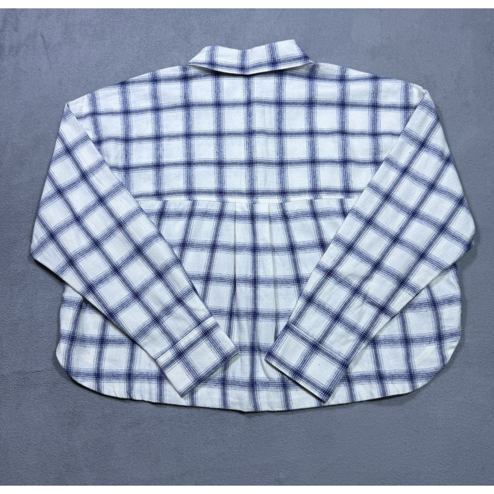 Madewell Flannel Shirt Womens S Short Boxy Slouchy Oversized Plaid Boho NEW - Picture 5 of 7